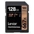 Lexar 667X Professional 128GB U3 V30 SDXCâ„¢ UHS-I Memory Cards (up to 100MB/s read, Write 90MB/s)