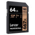 Lexar 667X Professional 64GB U3 V30 SDXCâ„¢ UHS-I Memory Cards (up to 100MB/s read, Write 60MB/s)