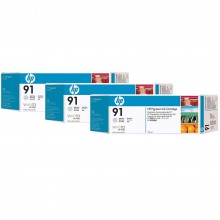 HP 91 DesignJet Pigment Ink Cartridges (3-pack) 775-ml - Light Gray (C9482A)