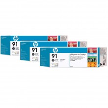 HP 91 DesignJet Pigment Ink Cartridges (3-pack) 775-ml - Photo Black (C9481A)