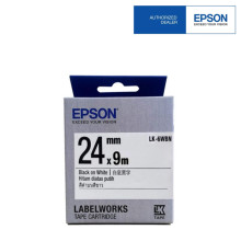 Epson LK-6WBN LabelWorks Tape - 24mm Black on White Tape (Item no: EPS LK-6WBN)